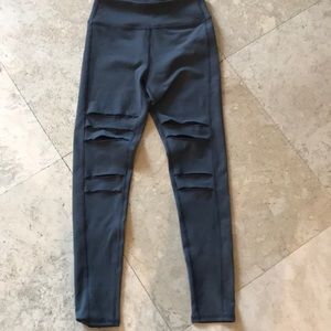 Zella gray ripped awesome leggings NEVER BEEN WORN